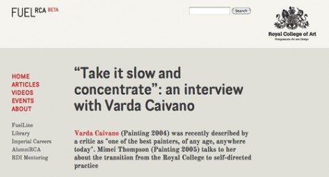 ＊本文（英語 / 原題 “Take it slow and concentrate"）へのリンク：http://www.fuel.rca.ac.uk/articles/varda-caivano-take-it-slow